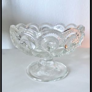 LE Smith Moon and Stars Clear Compote -  Collectible Glass